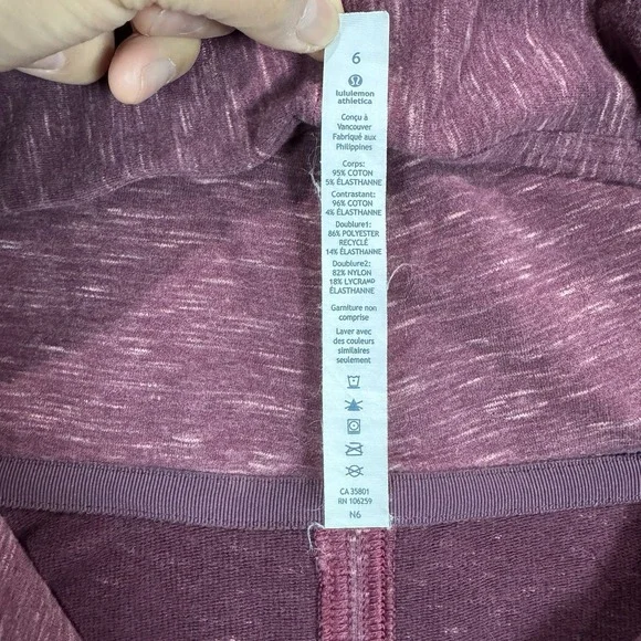 Lululemon Find Your Center Wrap Hoodie Berry Rust Red Womens 6 Athleisure - Picture 5 of 10